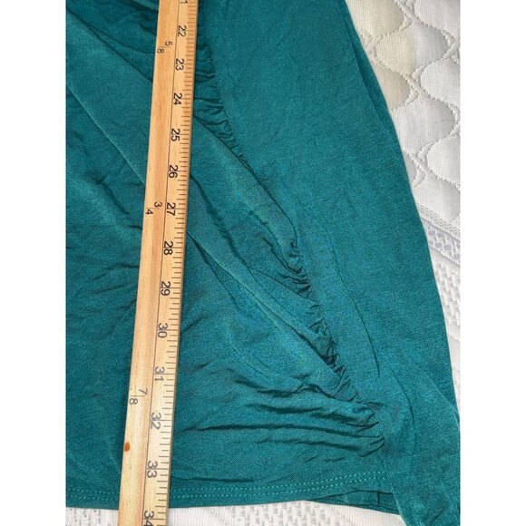 Teal Long Sleeve Dress By Socialite XL With Draped Knot Detail - Picture 7 of 10